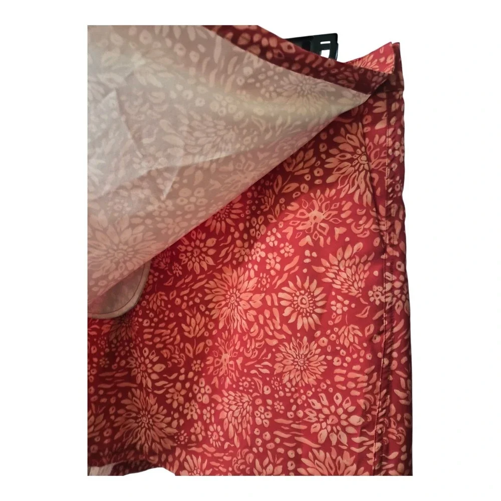 RipSkirt Hawaii Wrap Skirt Red Floral Print Wrap Easy Ope Travel Beach Size M - Picture 2 of 6